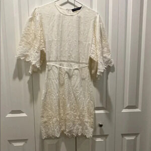 Angeleye London | Eyelet Soft Ivory cream white Dress - 100% Cotton shell - US 6